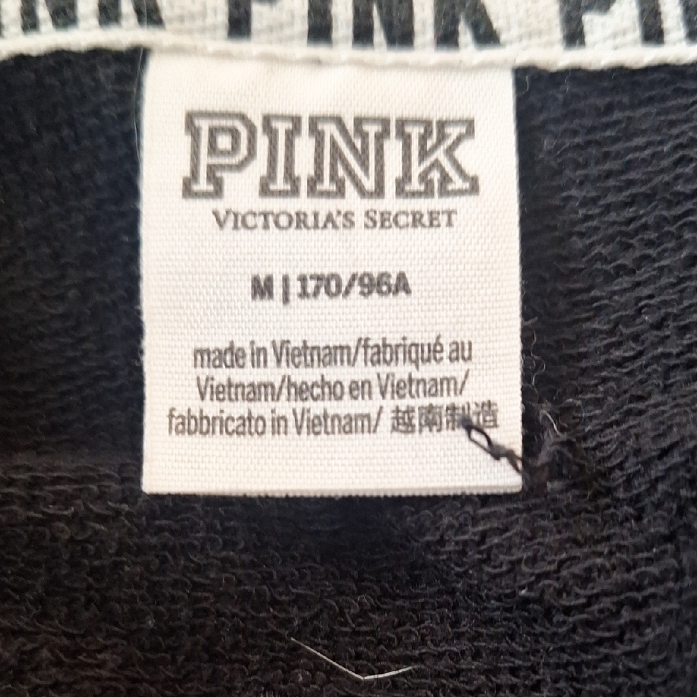 PINK Victoria's Secret Black Sweatshirt with White Logo - Picture 4 of 6